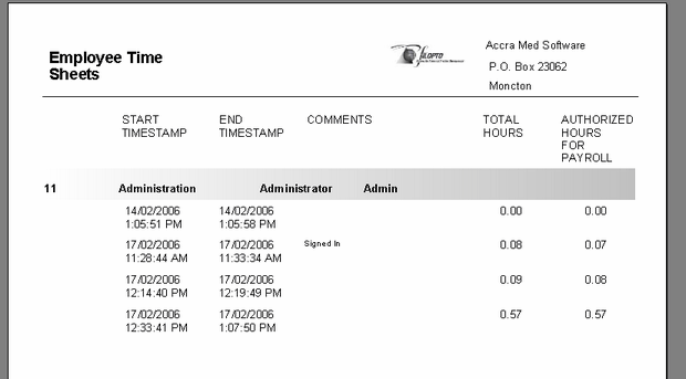 TimeSheet Report