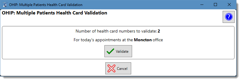 Validate Today Patients OHIP Cards Step 1