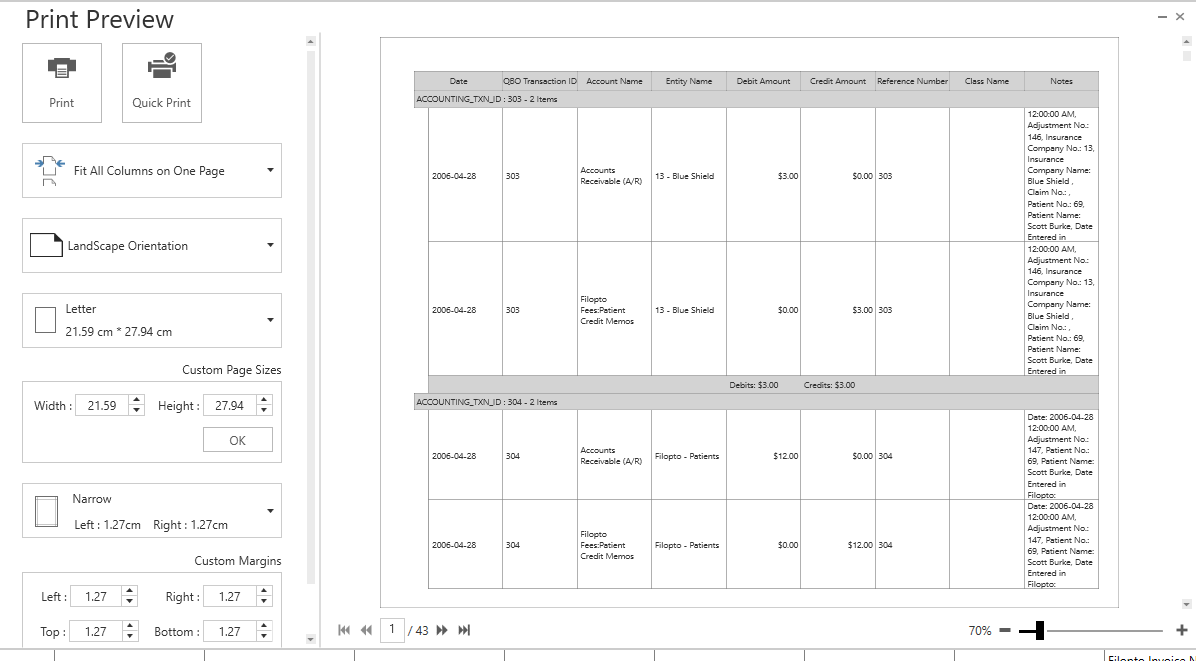 Transfer Log Details Print Preview (002)