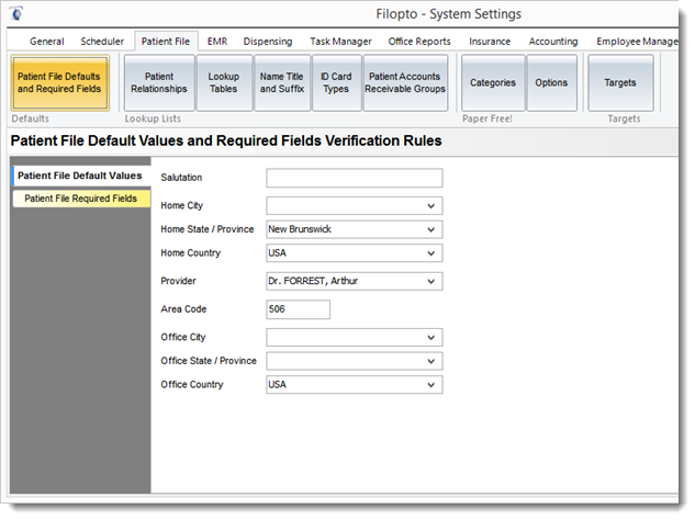 patientFiledefaultsetting
