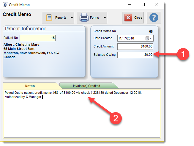 PayoutCreditMemo