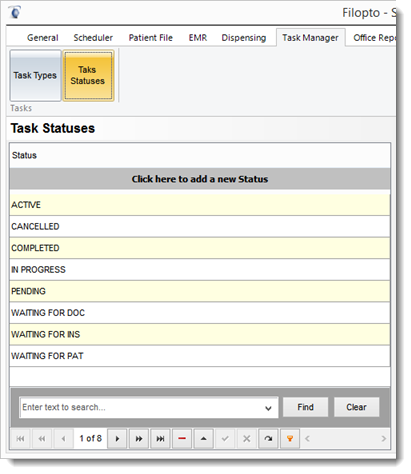 Taskstatussettings